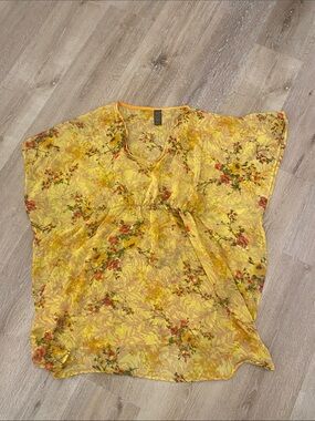 Azur Sheer Tunic Cover Up Floral with Stretch Waist Beach Pool Lake OSFA ✨